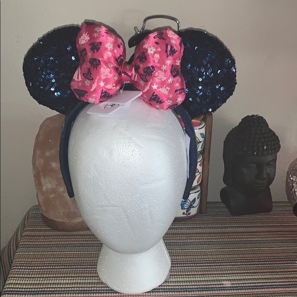 Disney Navy Blue with Pink ribbon Ears - Picture 8 of 8